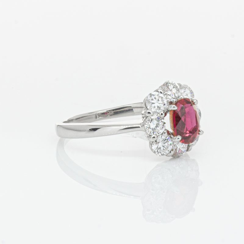 Deja Vu Platinum 1.10ct Ruby & Diamond Ring-Ring-Walker & Hall