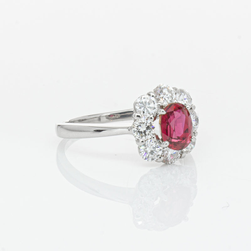 Deja Vu Platinum 1.10ct Ruby & Diamond Ring-Ring-Walker & Hall