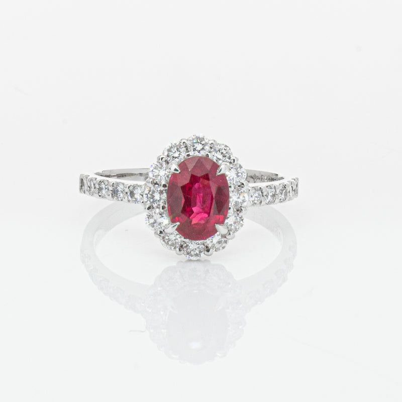 Deja Vu Platinum 1.06ct Ruby & Diamond Ring-Ring-Walker & Hall