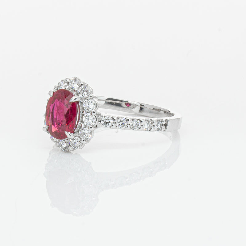 Deja Vu Platinum 1.06ct Ruby & Diamond Ring-Ring-Walker & Hall