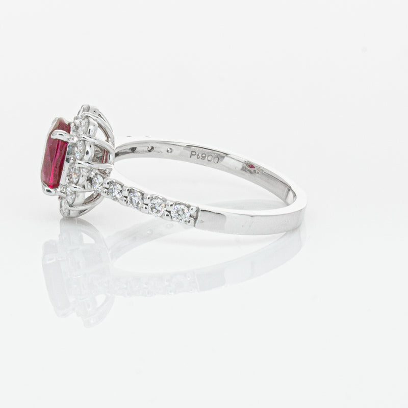 Deja Vu Platinum 1.06ct Ruby & Diamond Ring-Ring-Walker & Hall