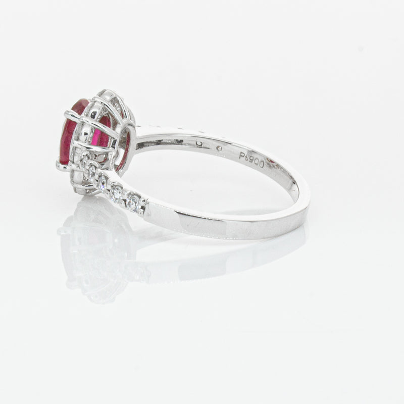 Deja Vu Platinum 1.06ct Ruby & Diamond Ring-Ring-Walker & Hall
