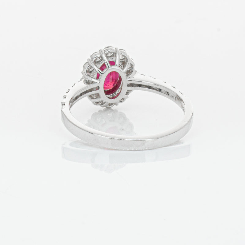 Deja Vu Platinum 1.06ct Ruby & Diamond Ring-Ring-Walker & Hall