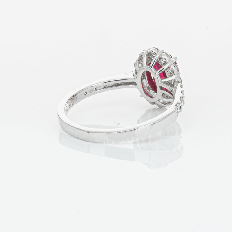 Deja Vu Platinum 1.06ct Ruby & Diamond Ring-Ring-Walker & Hall