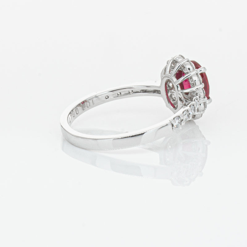 Deja Vu Platinum 1.06ct Ruby & Diamond Ring-Ring-Walker & Hall