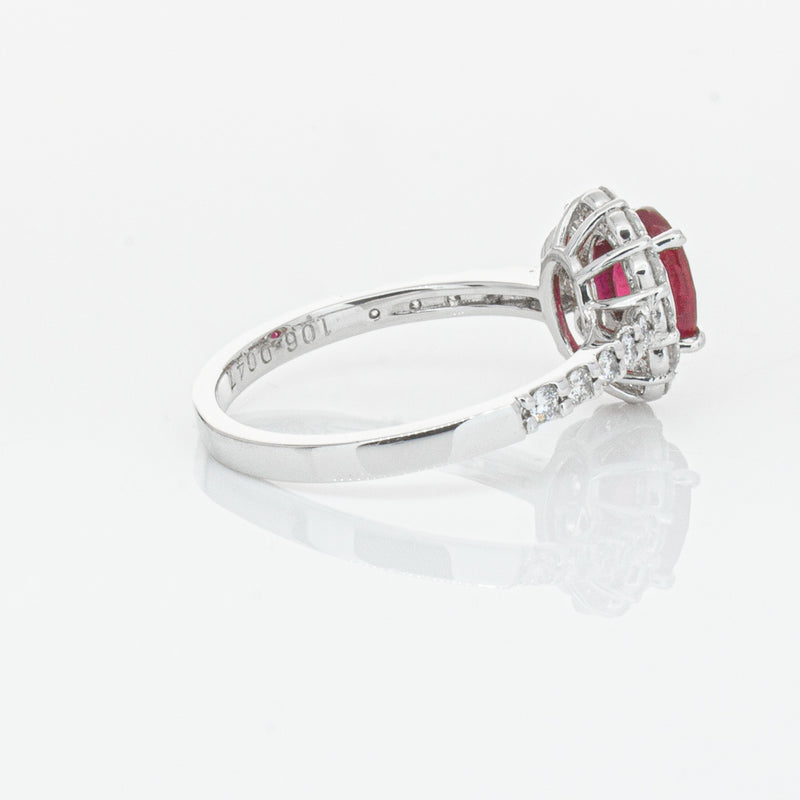 Deja Vu Platinum 1.06ct Ruby & Diamond Ring-Ring-Walker & Hall