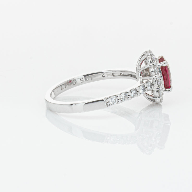 Deja Vu Platinum 1.06ct Ruby & Diamond Ring-Ring-Walker & Hall