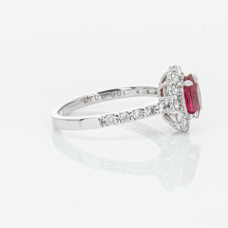 Deja Vu Platinum 1.06ct Ruby & Diamond Ring-Ring-Walker & Hall