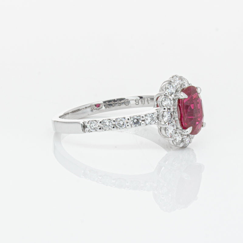 Deja Vu Platinum 1.06ct Ruby & Diamond Ring-Ring-Walker & Hall