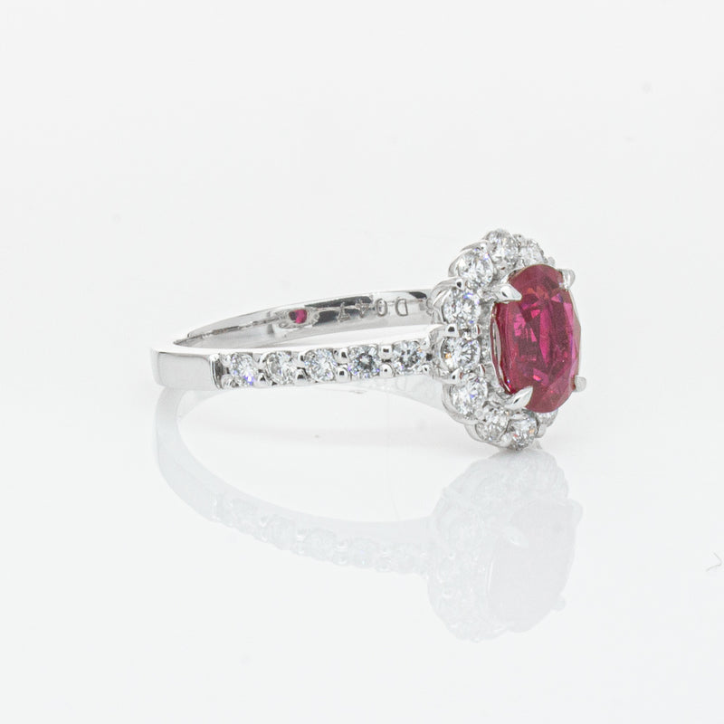 Deja Vu Platinum 1.06ct Ruby & Diamond Ring-Ring-Walker & Hall