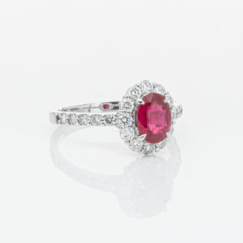 Deja Vu Platinum 1.06ct Ruby & Diamond Ring-Ring-Walker & Hall