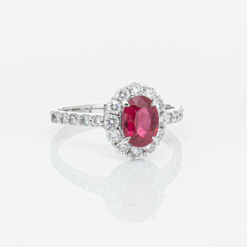 Deja Vu Platinum 1.06ct Ruby & Diamond Ring-Ring-Walker & Hall