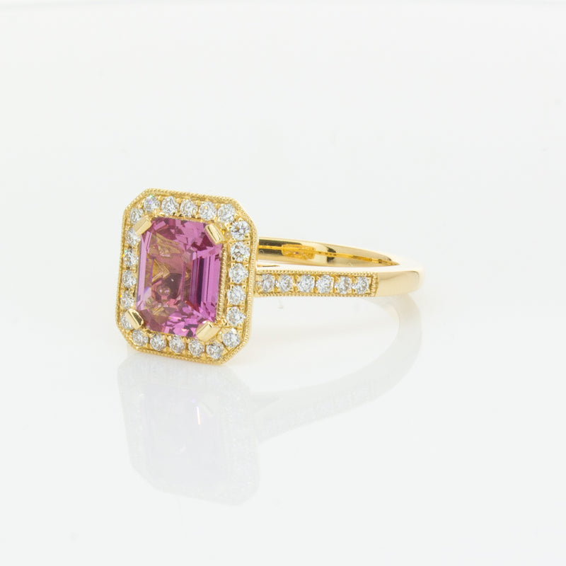 18ct Yellow Gold 1.55ct Pink Sapphire & Diamond Aria Ring-Ring-Walker & Hall