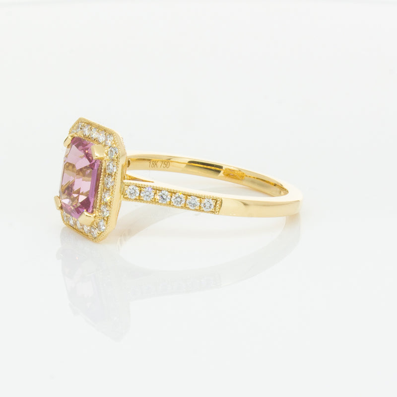 18ct Yellow Gold 1.55ct Pink Sapphire & Diamond Aria Ring-Ring-Walker & Hall