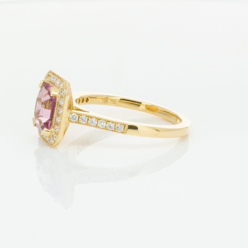 18ct Yellow Gold 1.55ct Pink Sapphire & Diamond Aria Ring-Ring-Walker & Hall