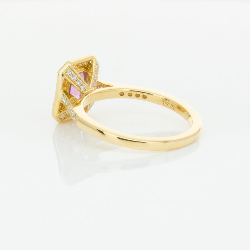 18ct Yellow Gold 1.55ct Pink Sapphire & Diamond Aria Ring-Ring-Walker & Hall