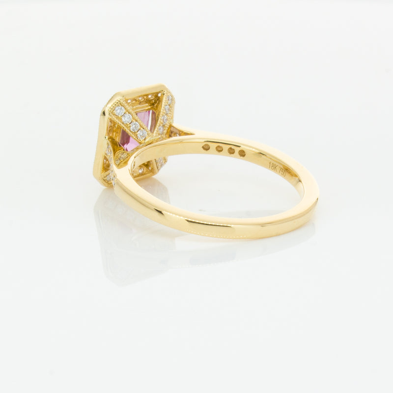 18ct Yellow Gold 1.55ct Pink Sapphire & Diamond Aria Ring-Ring-Walker & Hall