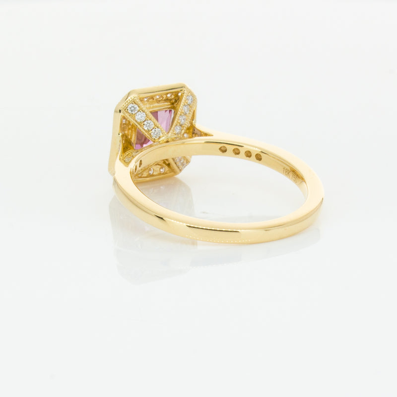 18ct Yellow Gold 1.55ct Pink Sapphire & Diamond Aria Ring-Ring-Walker & Hall