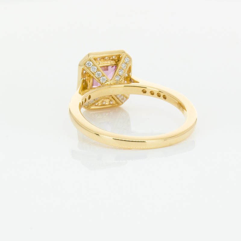 18ct Yellow Gold 1.55ct Pink Sapphire & Diamond Aria Ring-Ring-Walker & Hall
