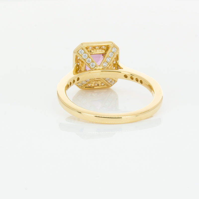 18ct Yellow Gold 1.55ct Pink Sapphire & Diamond Aria Ring-Ring-Walker & Hall
