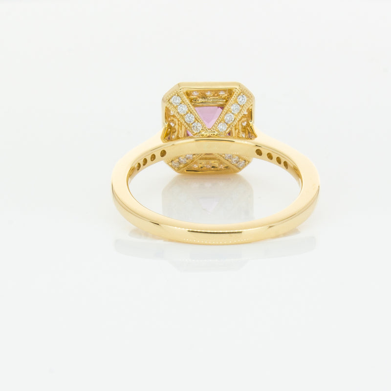 18ct Yellow Gold 1.55ct Pink Sapphire & Diamond Aria Ring-Ring-Walker & Hall