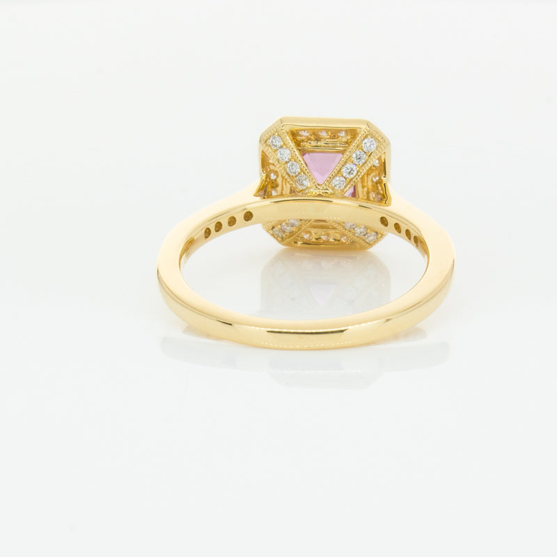 18ct Yellow Gold 1.55ct Pink Sapphire & Diamond Aria Ring-Ring-Walker & Hall