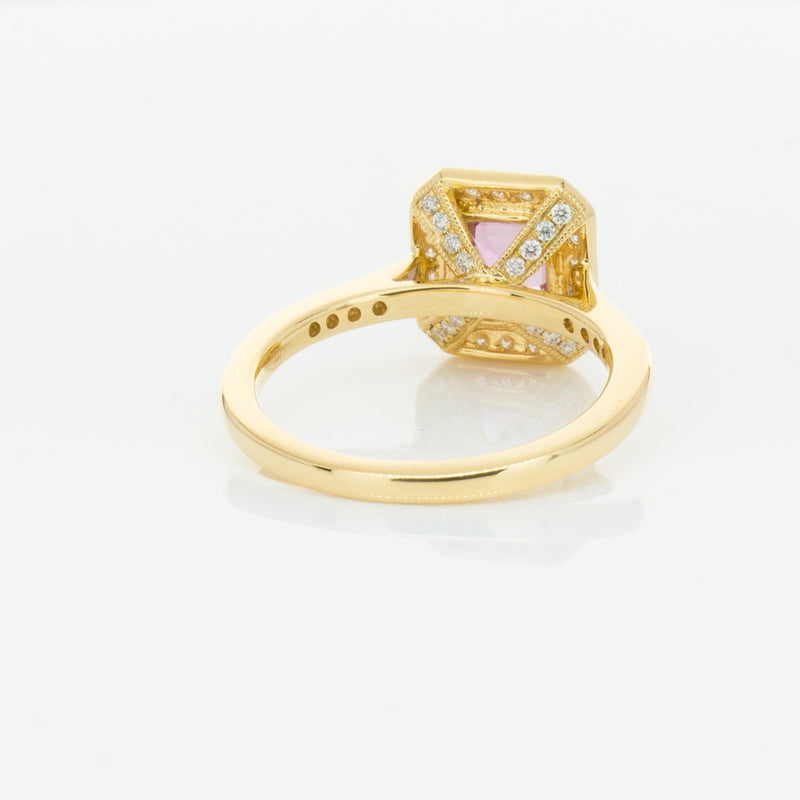 18ct Yellow Gold 1.55ct Pink Sapphire & Diamond Aria Ring-Ring-Walker & Hall