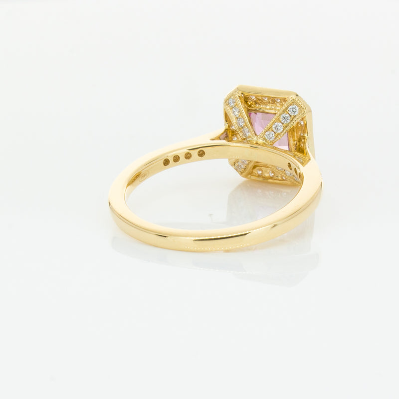 18ct Yellow Gold 1.55ct Pink Sapphire & Diamond Aria Ring-Ring-Walker & Hall