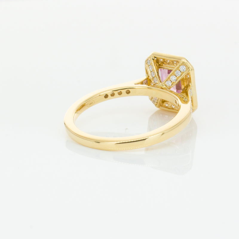 18ct Yellow Gold 1.55ct Pink Sapphire & Diamond Aria Ring-Ring-Walker & Hall