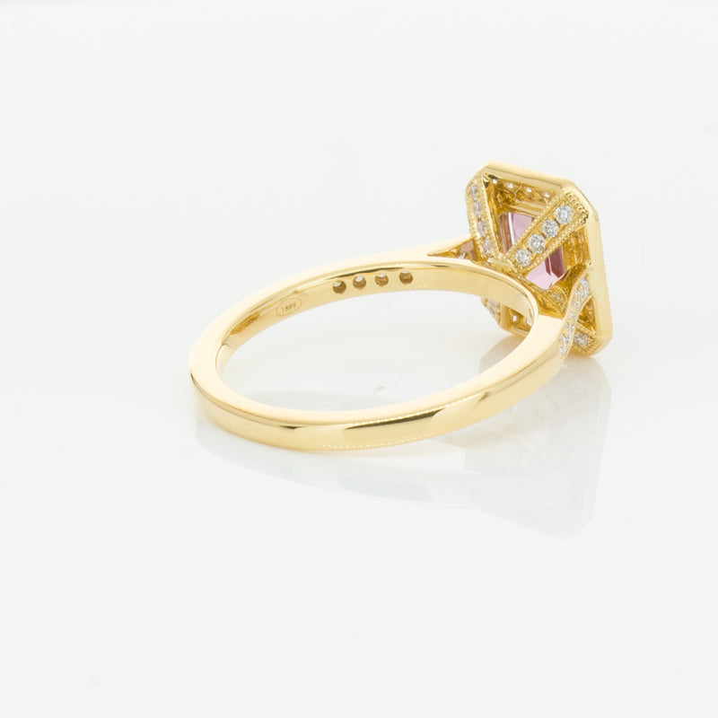 18ct Yellow Gold 1.55ct Pink Sapphire & Diamond Aria Ring-Ring-Walker & Hall