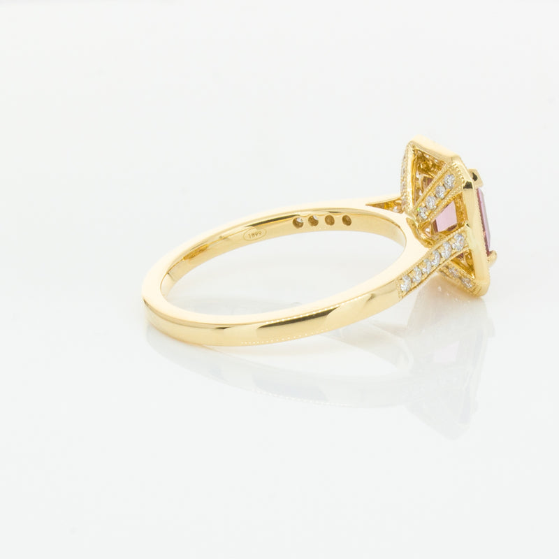 18ct Yellow Gold 1.55ct Pink Sapphire & Diamond Aria Ring-Ring-Walker & Hall