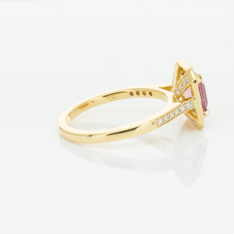 18ct Yellow Gold 1.55ct Pink Sapphire & Diamond Aria Ring-Ring-Walker & Hall