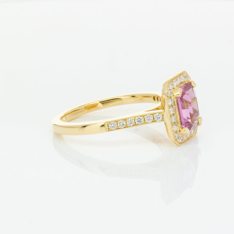 18ct Yellow Gold 1.55ct Pink Sapphire & Diamond Aria Ring-Ring-Walker & Hall