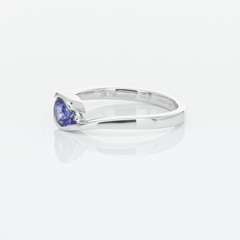 18ct White Gold .76ct Sapphire Embrace Ring-Ring-Walker & Hall