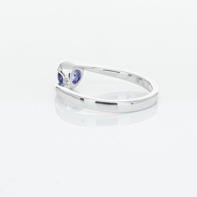 18ct White Gold .76ct Sapphire Embrace Ring-Ring-Walker & Hall