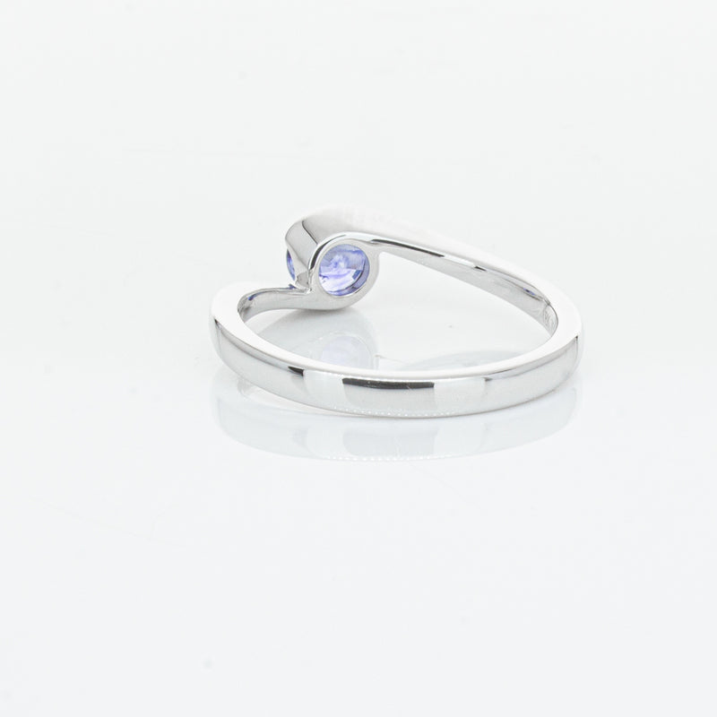 18ct White Gold .76ct Sapphire Embrace Ring-Ring-Walker & Hall