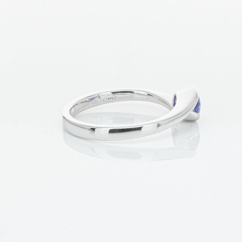 18ct White Gold .76ct Sapphire Embrace Ring-Ring-Walker & Hall