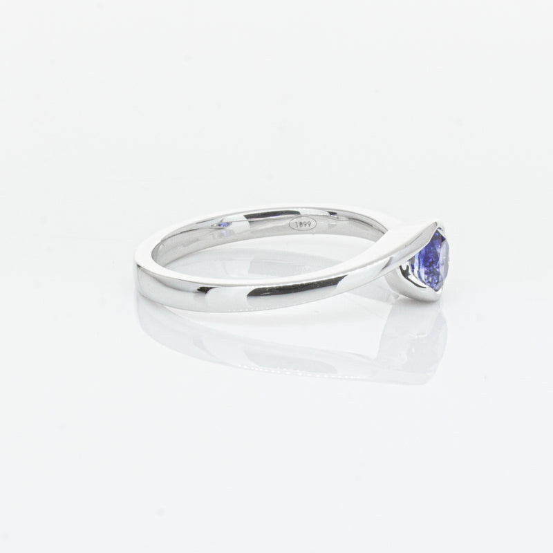 18ct White Gold .76ct Sapphire Embrace Ring-Ring-Walker & Hall