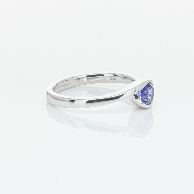 18ct White Gold .76ct Sapphire Embrace Ring-Ring-Walker & Hall