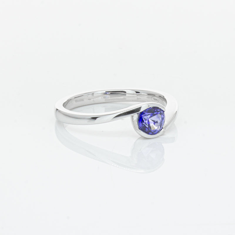 18ct White Gold .76ct Sapphire Embrace Ring-Ring-Walker & Hall