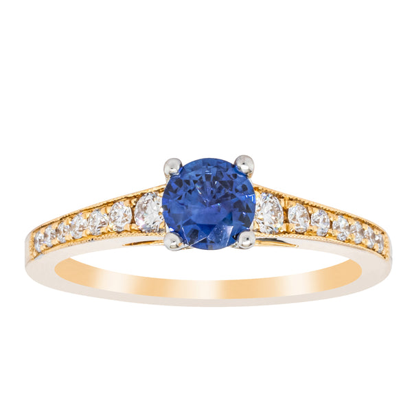 18ct Yellow Gold .49ct Sapphire Vantage Ring - Ring - Walker & Hall