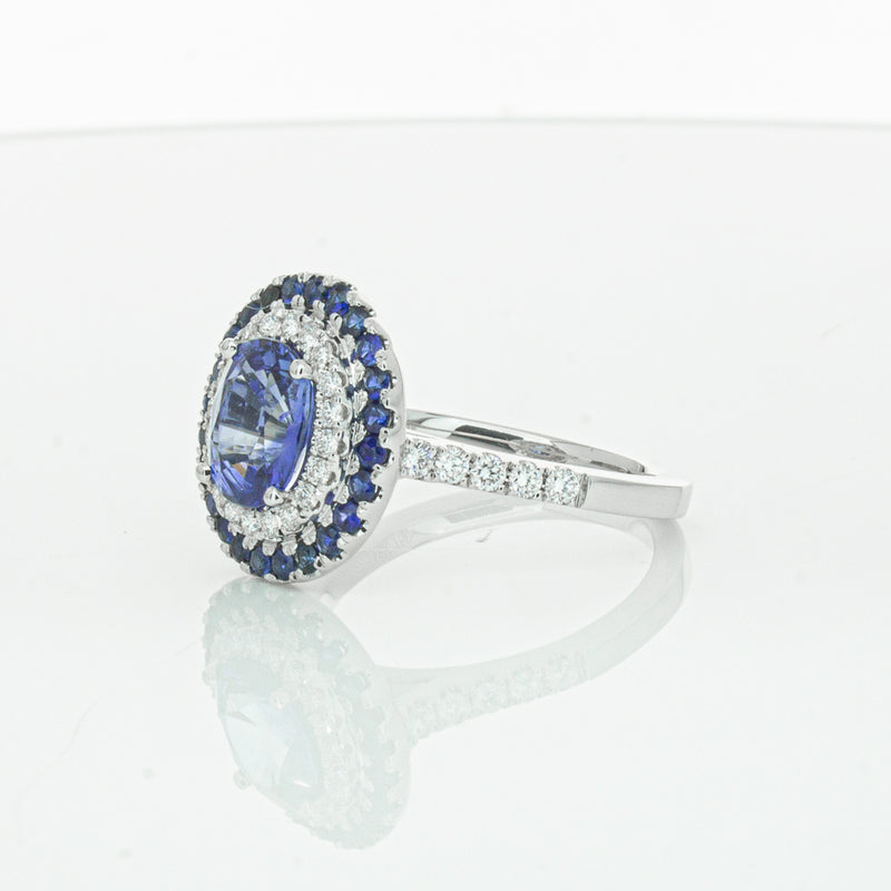 18ct White Gold Sapphire & Diamond Ring-Ring-Walker & Hall