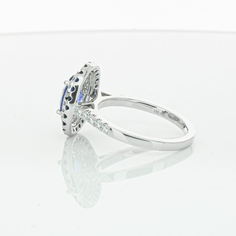 18ct White Gold Sapphire & Diamond Ring-Ring-Walker & Hall