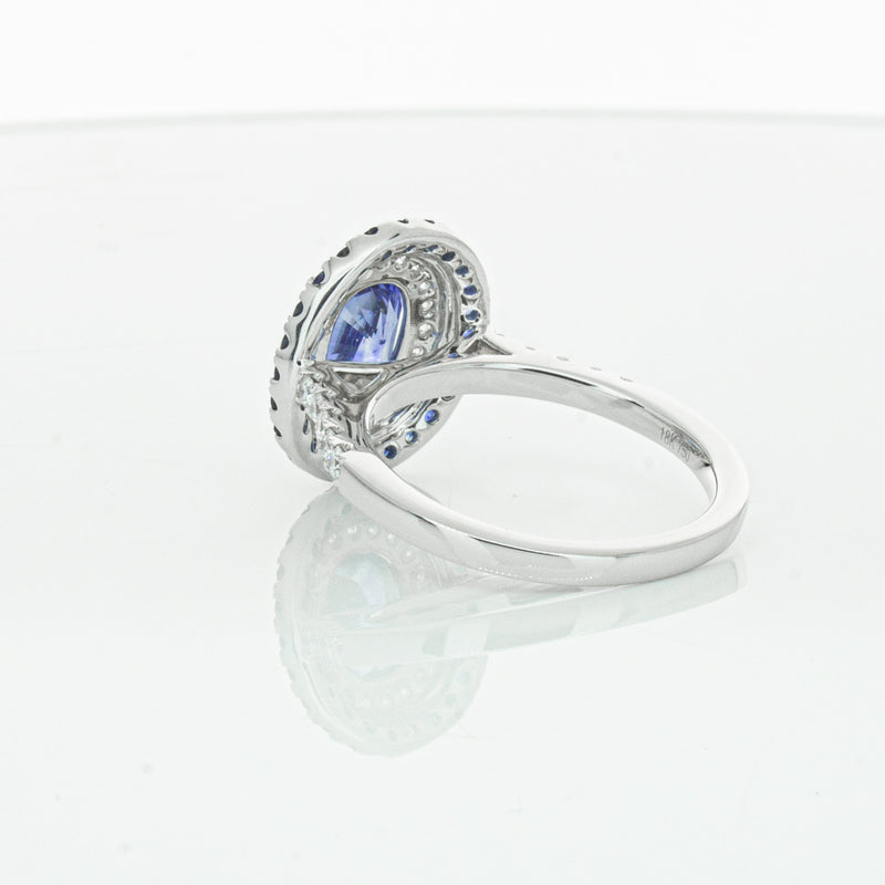 18ct White Gold Sapphire & Diamond Ring-Ring-Walker & Hall