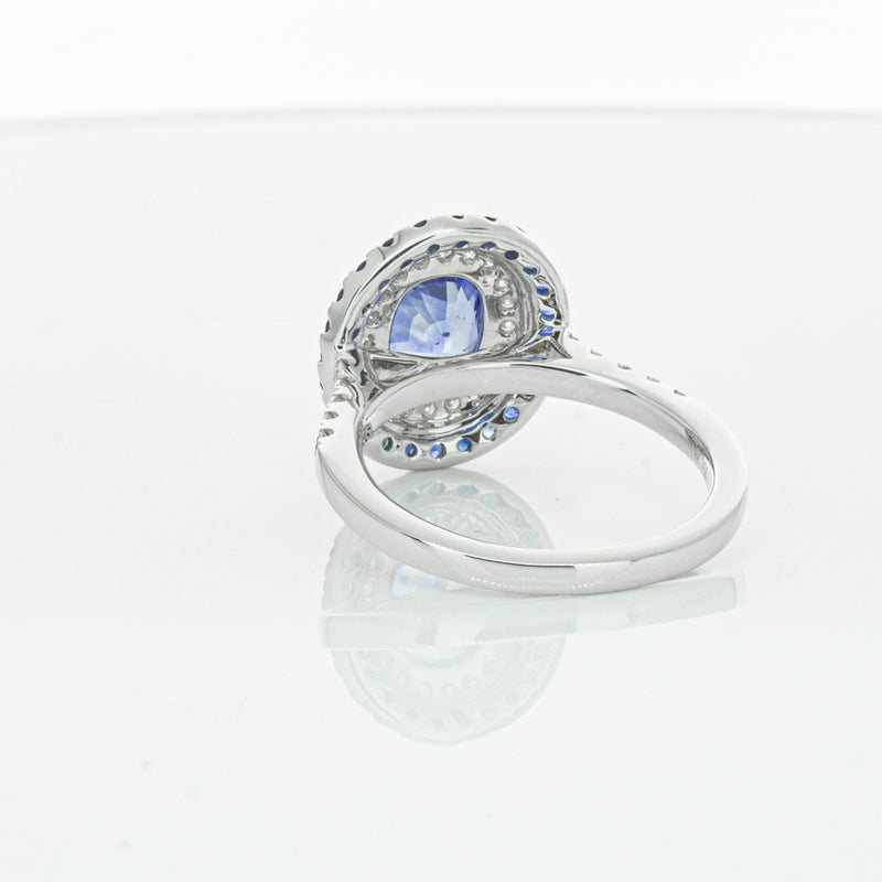 18ct White Gold Sapphire & Diamond Ring-Ring-Walker & Hall