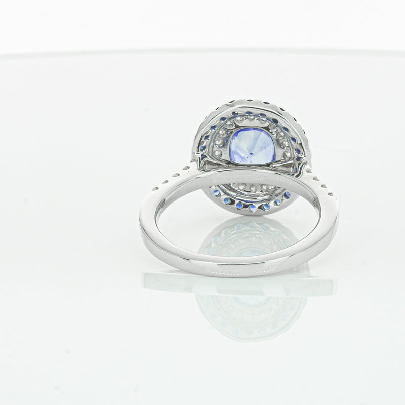18ct White Gold Sapphire & Diamond Ring-Ring-Walker & Hall