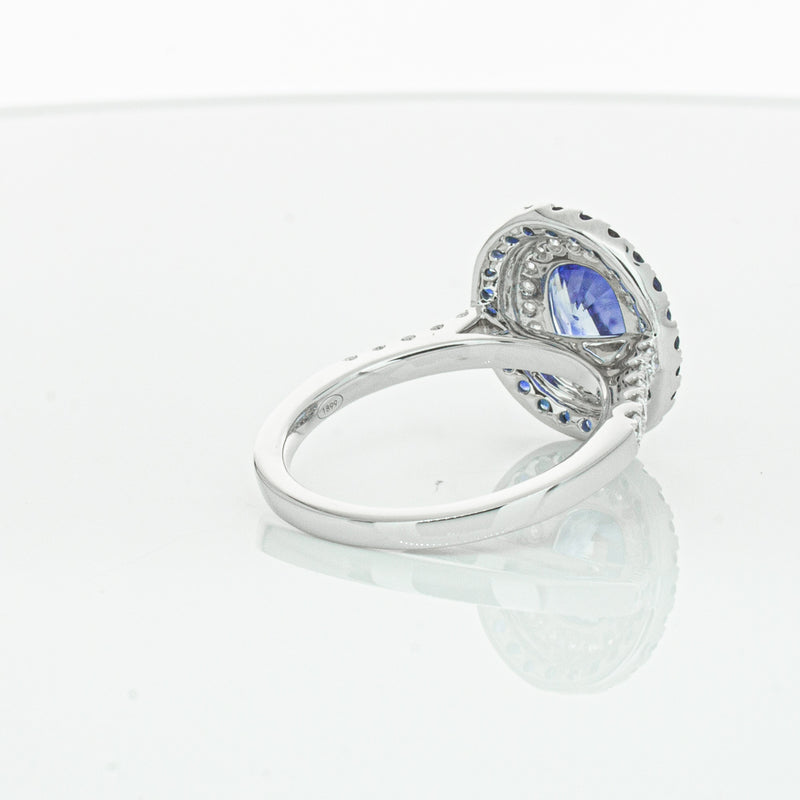 18ct White Gold Sapphire & Diamond Ring-Ring-Walker & Hall