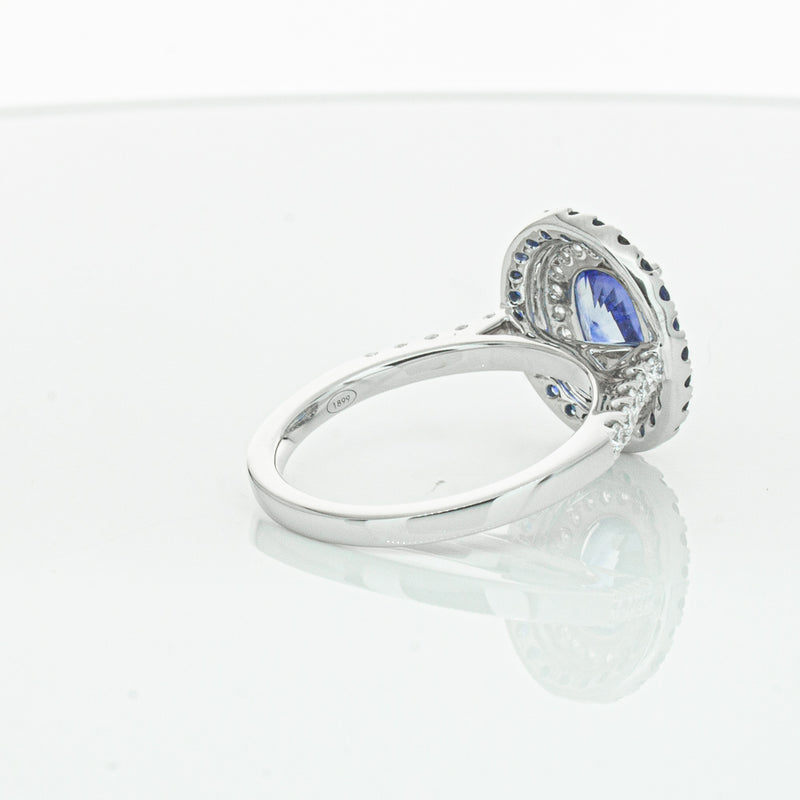 18ct White Gold Sapphire & Diamond Ring-Ring-Walker & Hall