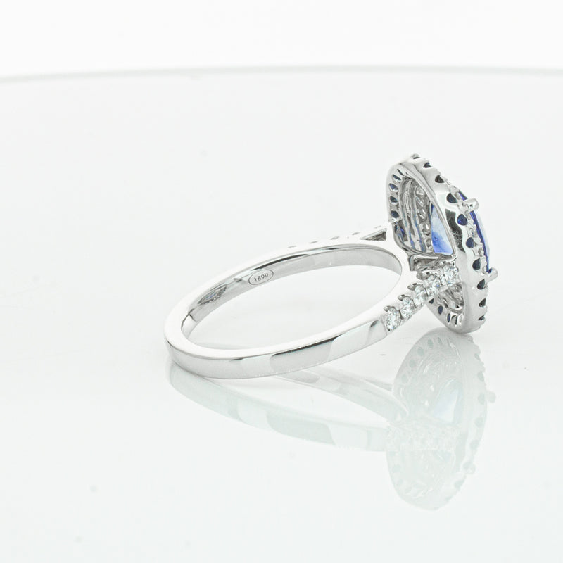 18ct White Gold Sapphire & Diamond Ring-Ring-Walker & Hall