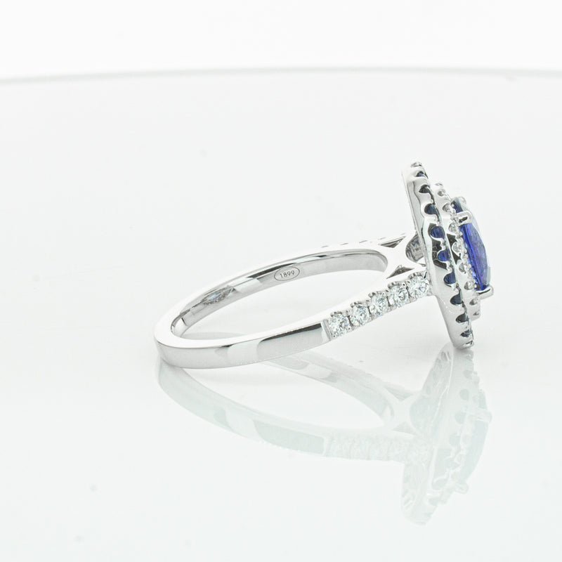 18ct White Gold Sapphire & Diamond Ring-Ring-Walker & Hall